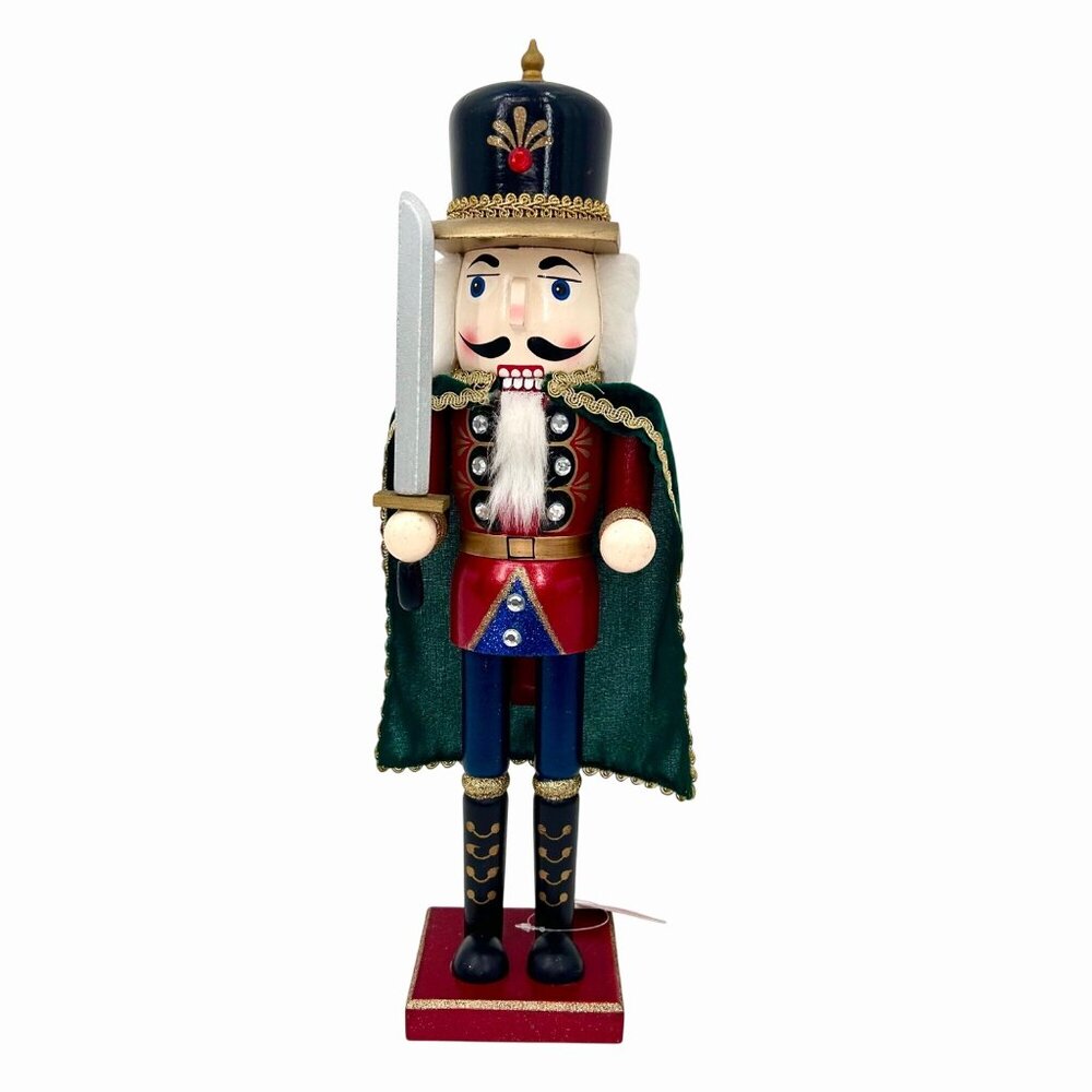 NWT HOME FOR THE HOLIDAYS CHRISTMAS NUTCRACKER W/ SWORD & CAPE 16.75"